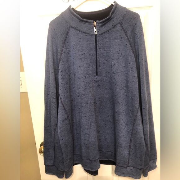 Tommy Bahama Sz 3XL Flipshot Reversible Half Zip Raglan Pullover Blue TB221394 - Picture 2 of 12